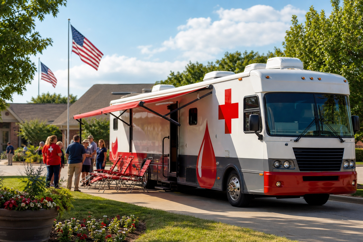 Mobile blood drive bus in Edmond