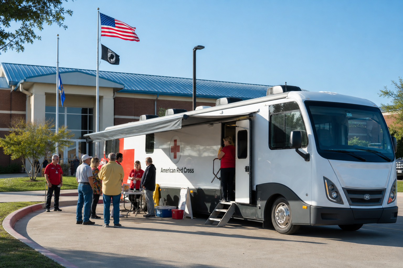 Mobile blood drive bus in Lawton